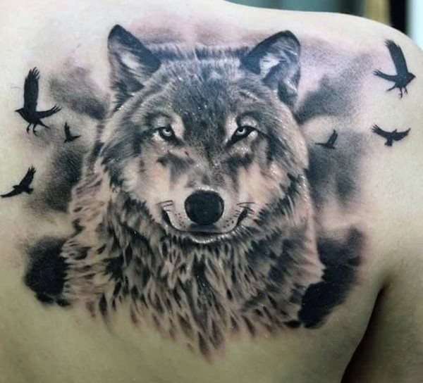 tatuaje lobo para hombre 53