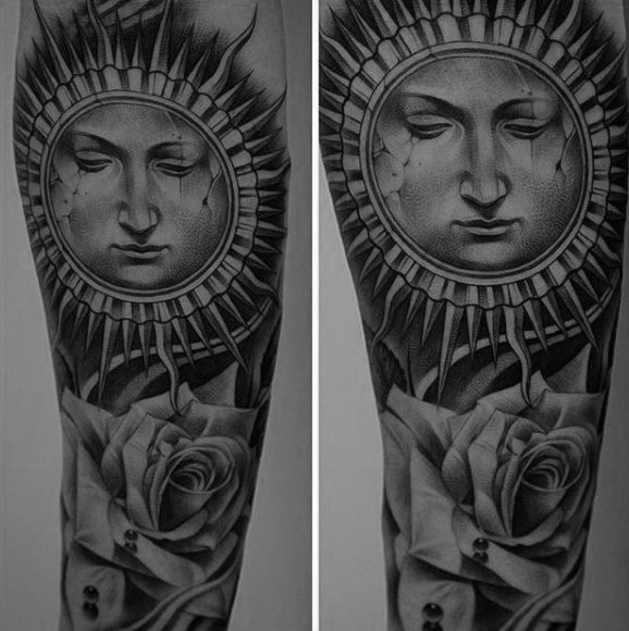 tatuaje sol para hombre 02