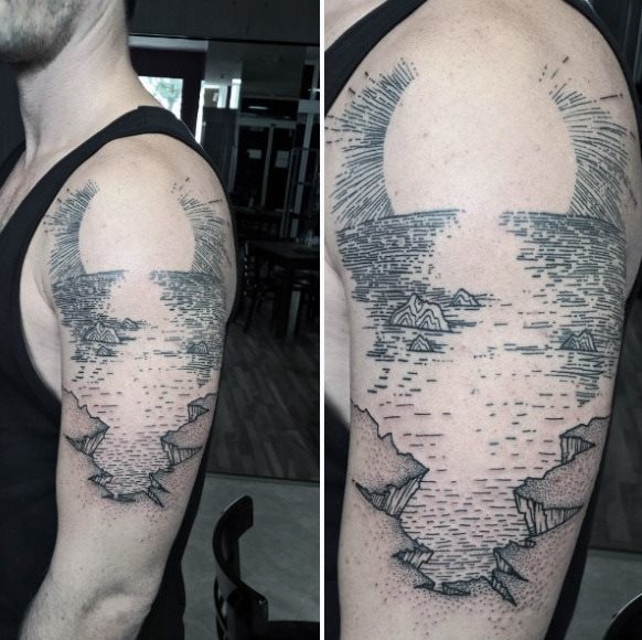 tatuaje sol para hombre 08