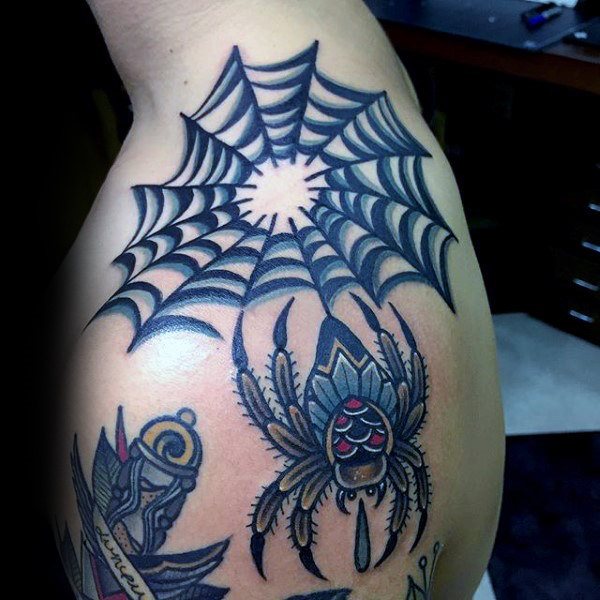 tatuaje telarana para hombre 53