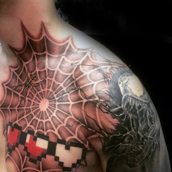 tatuaje telarana para hombre 55
