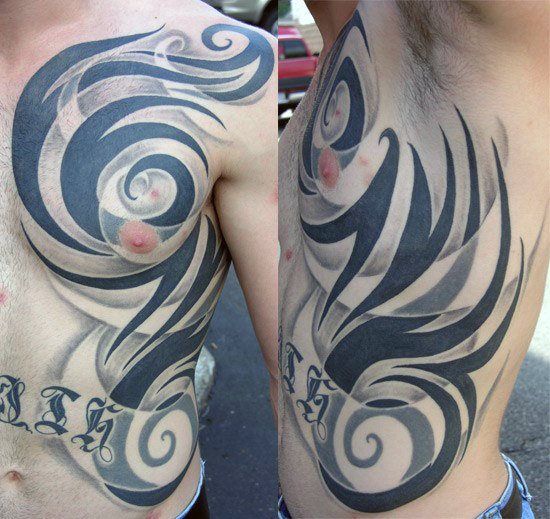 tatuaje tribal costillas para hombre 02
