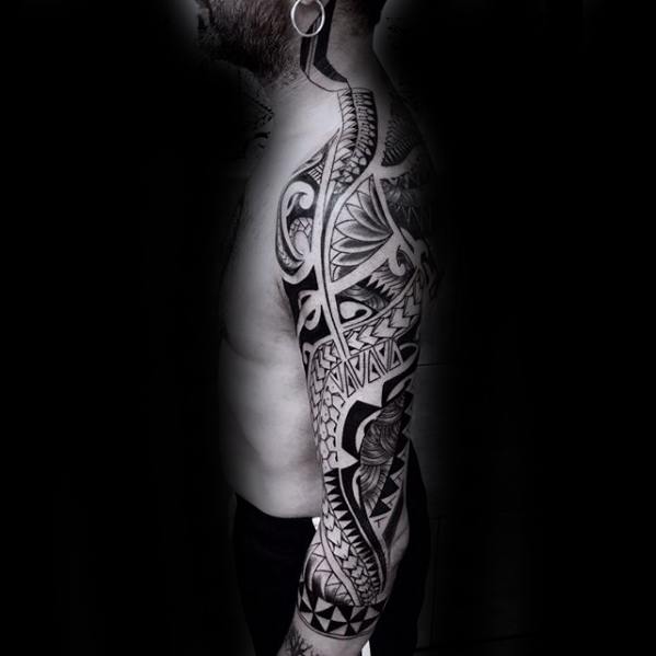 tatuaje tribal cuello para hombre 13