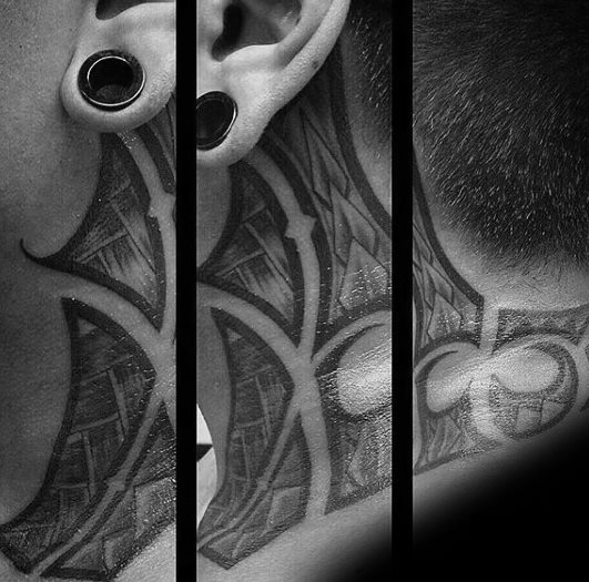 tatuaje tribal cuello para hombre 20