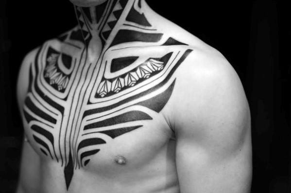 tatuaje tribal cuello para hombre 24