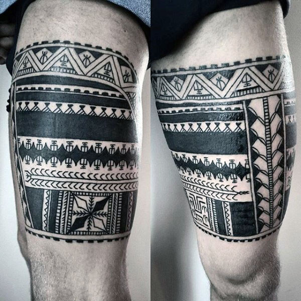 tatuaje tribal pierna para hombre 10