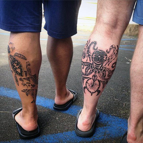 tatuaje tribal pierna para hombre 15