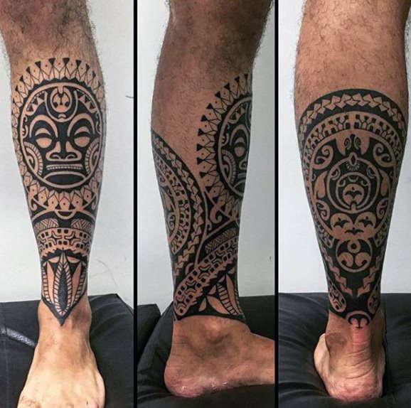 tatuaje tribal pierna para hombre 17