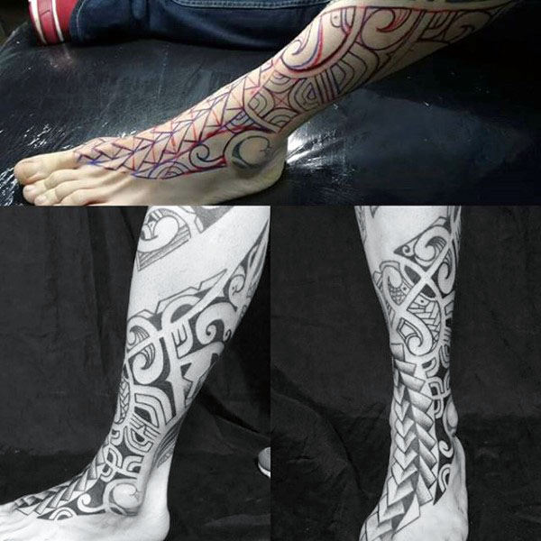 tatuaje tribal pierna para hombre 32