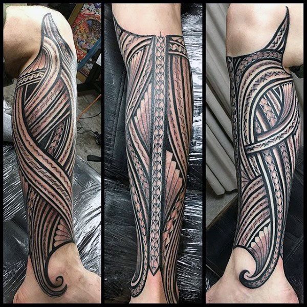 tatuaje tribal pierna para hombre 33