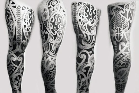 tatuaje tribal pierna para hombre 34