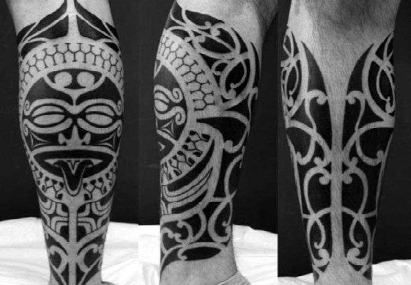 tatuaje tribal pierna para hombre 42