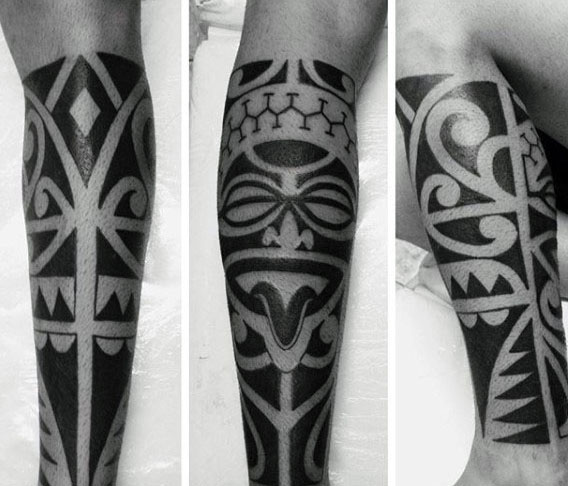 tatuaje tribal pierna para hombre 46