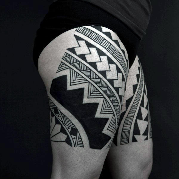 tatuaje tribal pierna para hombre 58