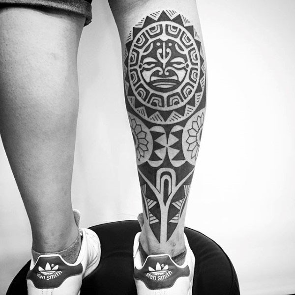 tatuaje tribal pierna para hombre 66