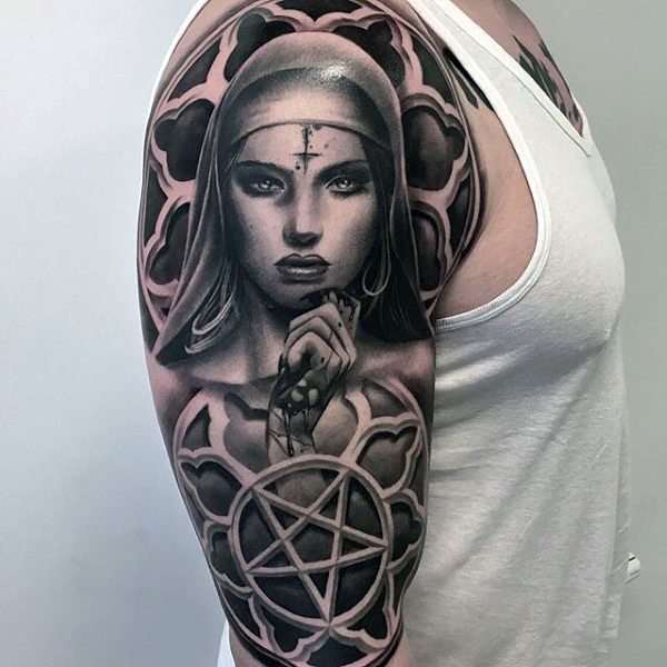 tatuaje virgen maria para hombre 05