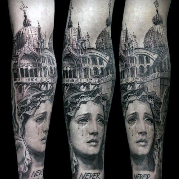tatuaje virgen maria para hombre 07