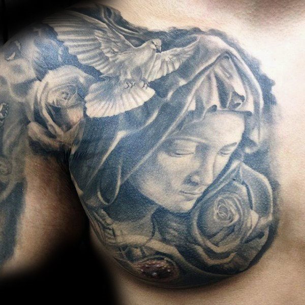 tatuaje virgen maria para hombre 101