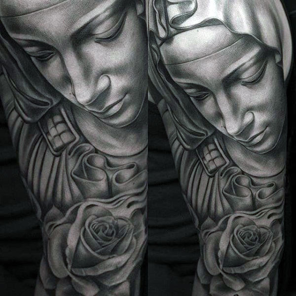 tatuaje virgen maria para hombre 18