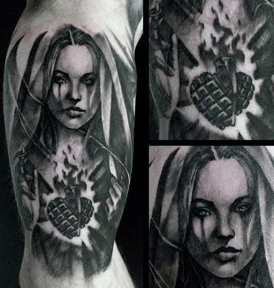 tatuaje virgen maria para hombre 35