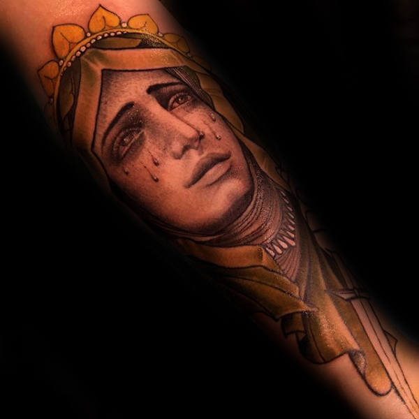 tatuaje virgen maria para hombre 46
