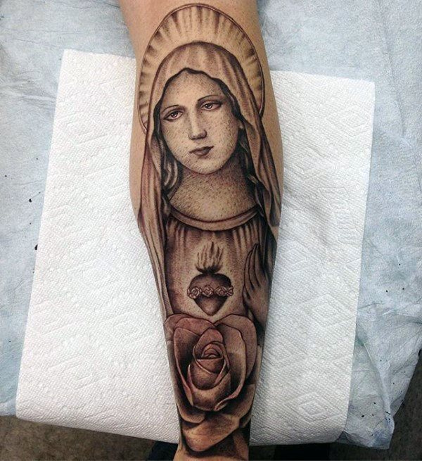 tatuaje virgen maria para hombre 47