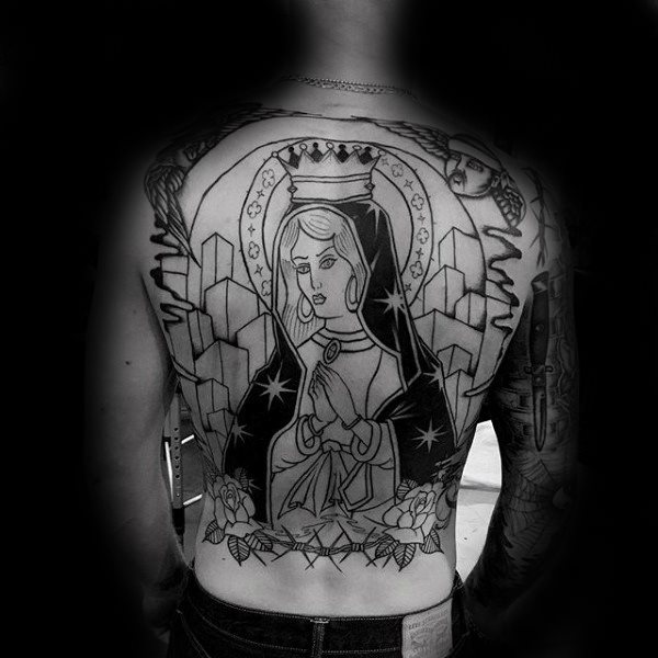 tatuaje virgen maria para hombre 58