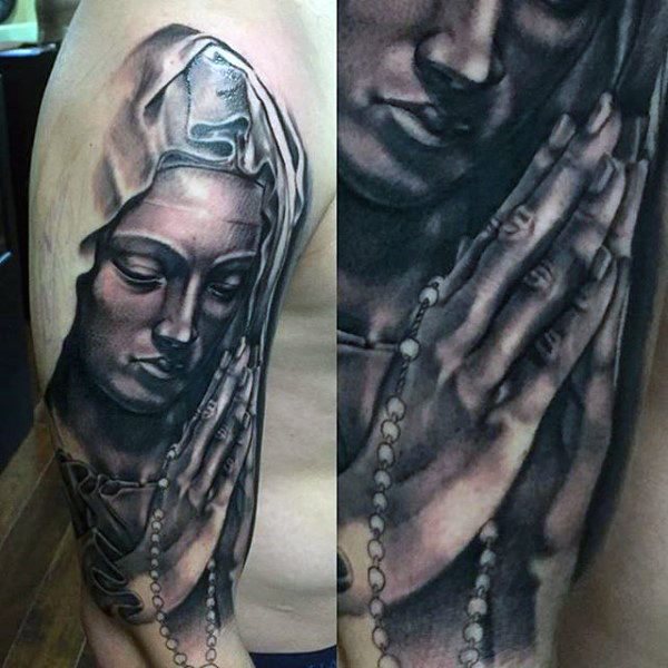 tatuaje virgen maria para hombre 59