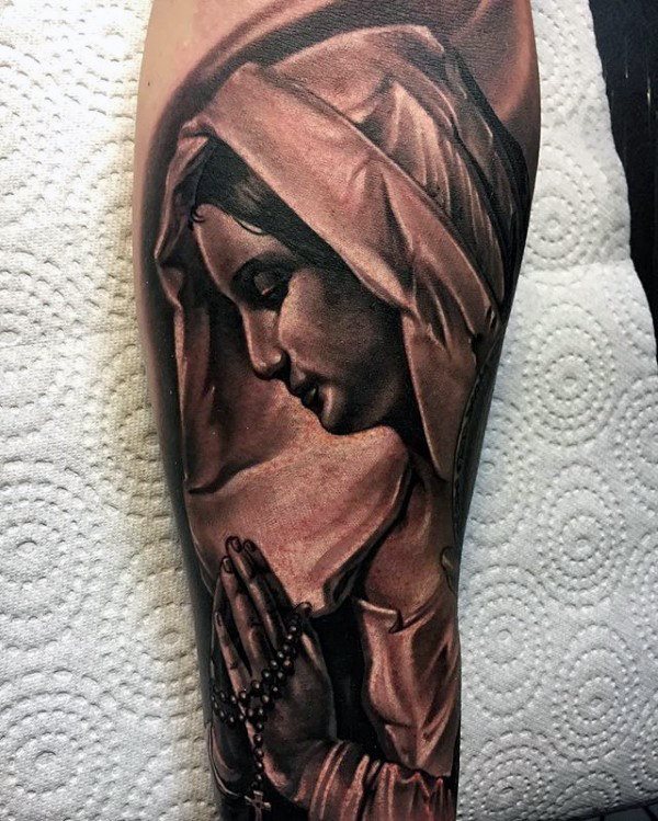 tatuaje virgen maria para hombre 65