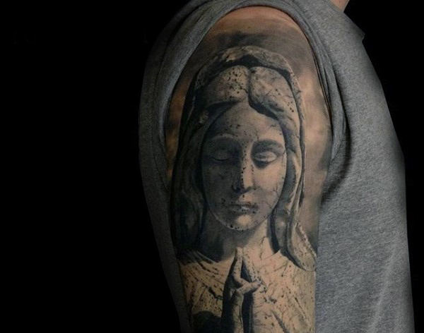 tatuaje virgen maria para hombre 67