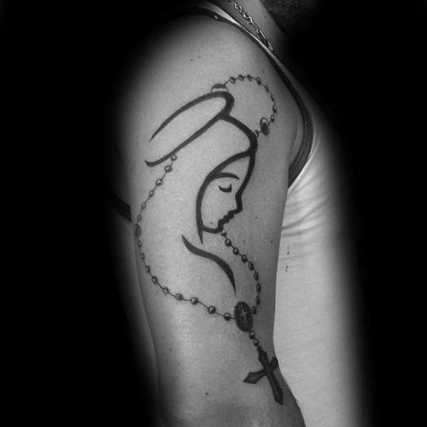 tatuaje virgen maria para hombre 69
