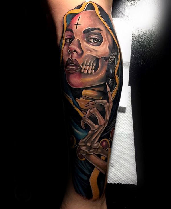 tatuaje virgen maria para hombre 82