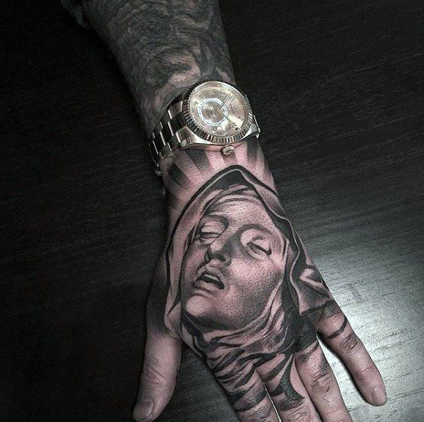 tatuaje virgen maria para hombre 93