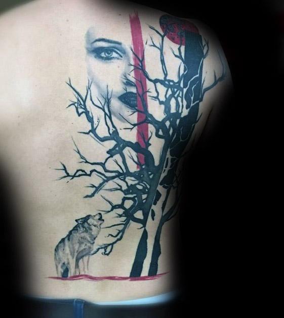 maravilloso tatuaje lobo para hombre 06
