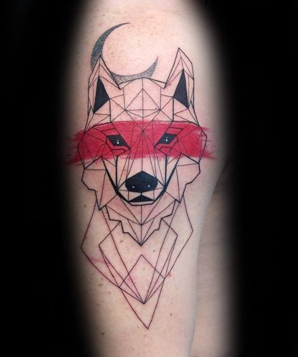 maravilloso tatuaje lobo para hombre 24