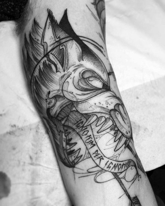 maravilloso tatuaje lobo para hombre 30