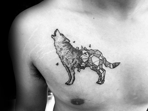 maravilloso tatuaje lobo para hombre 41