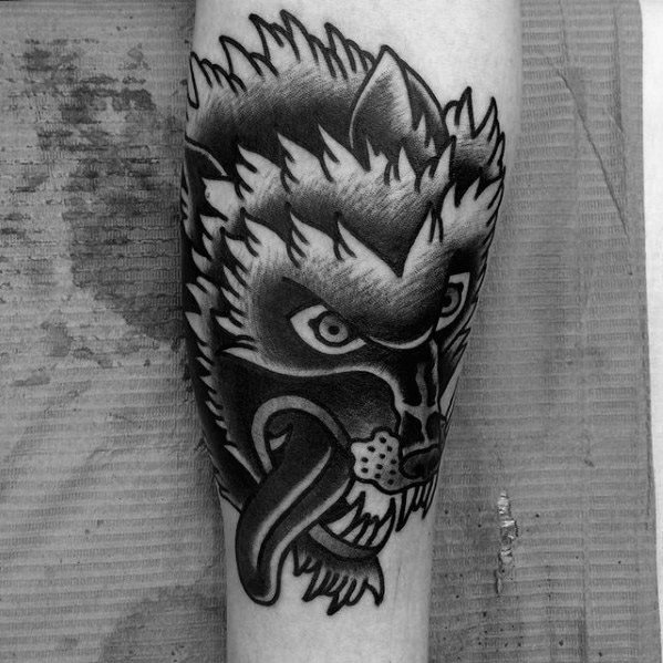 maravilloso tatuaje lobo para hombre 42