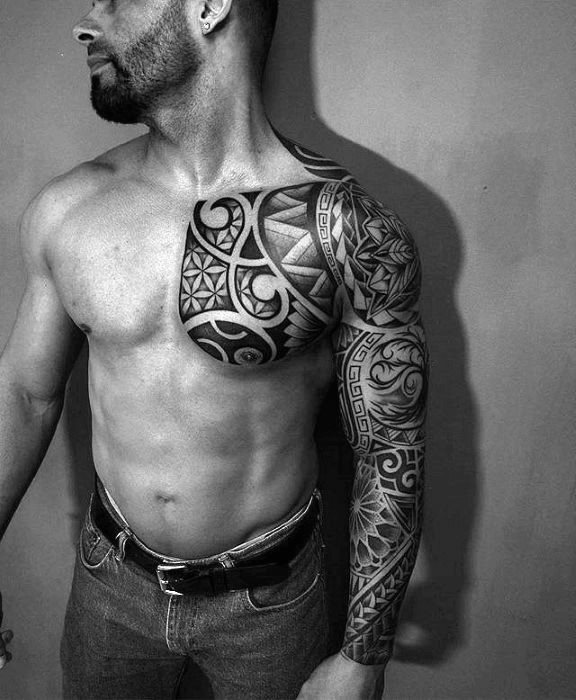 maravilloso tatuaje tribal para hombre 06