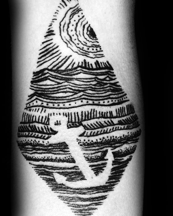 pequeno tatuaje ancla para hombre 12