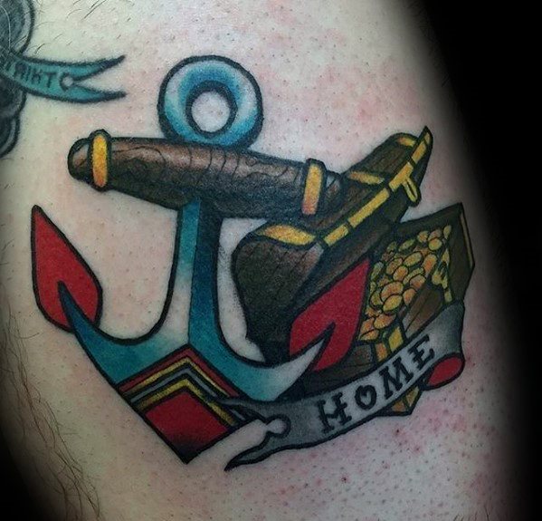 pequeno tatuaje ancla para hombre 19