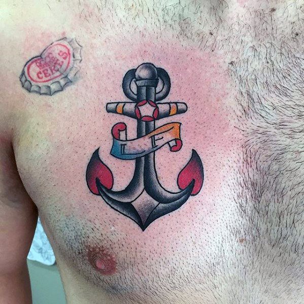 pequeno tatuaje ancla para hombre 22