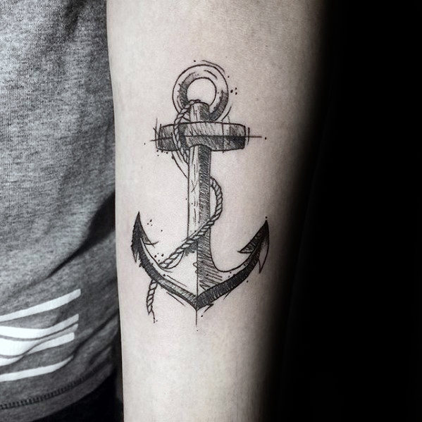 pequeno tatuaje ancla para hombre 29