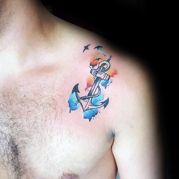 pequeno tatuaje ancla para hombre 30