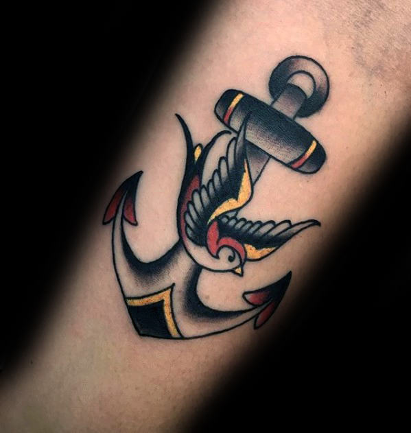 pequeno tatuaje ancla para hombre 34