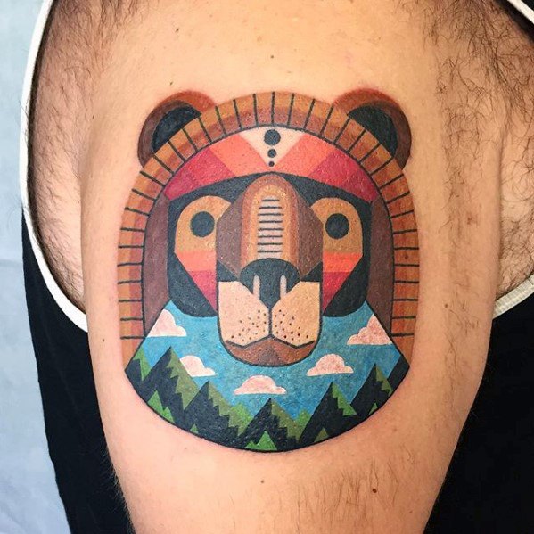 pequeno tatuaje colorido para hombre 15