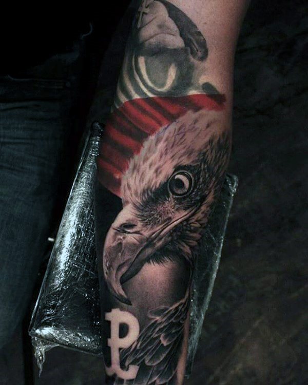 tatuaje aguila polaca para hombre 02
