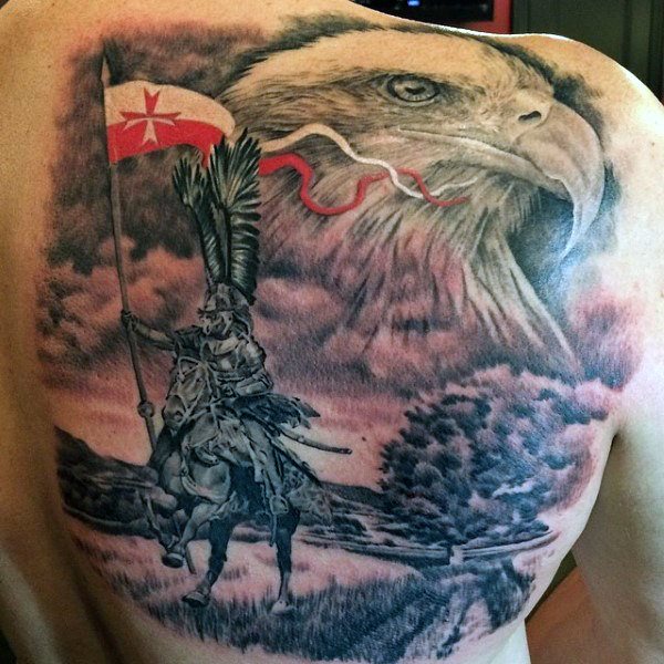tatuaje aguila polaca para hombre 04