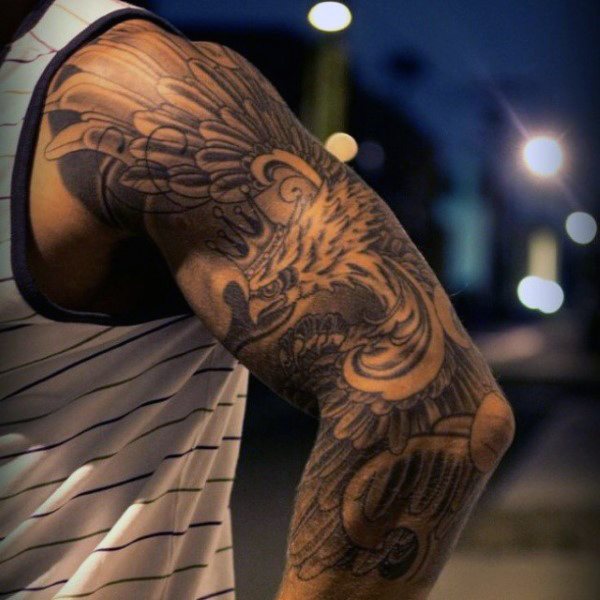 tatuaje aguila polaca para hombre 14