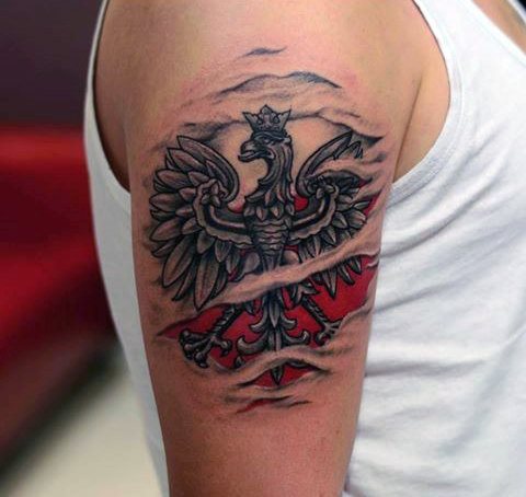 tatuaje aguila polaca para hombre 25